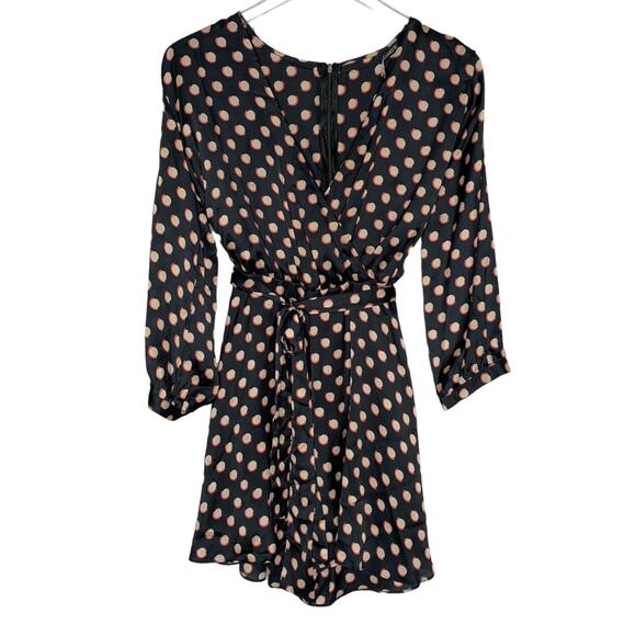 Zara Pants - Zara S Womens Faux Wrap Polka Dot Romper Jumpsuit Black Beige Retro